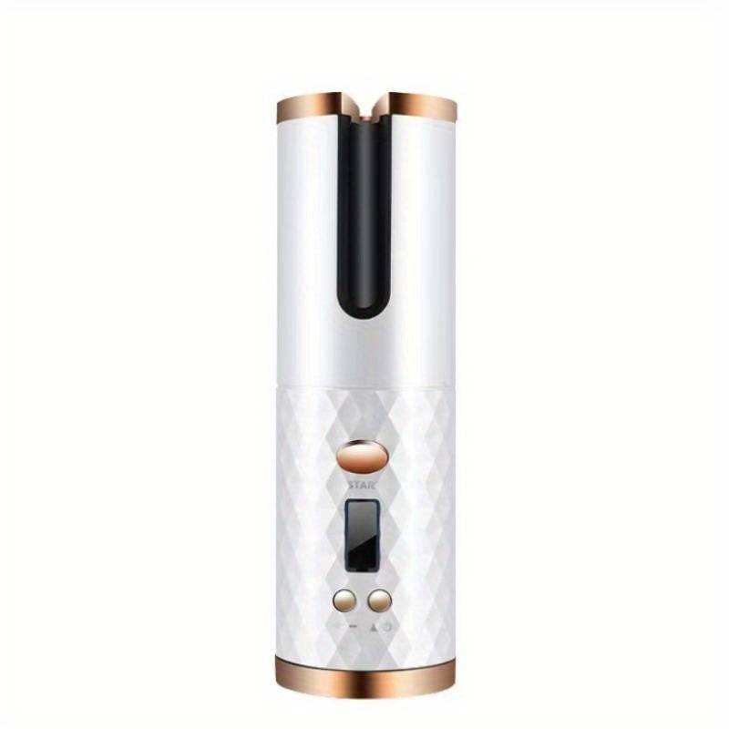 Portable hair curler device curling a strand of hair for easy, damage-free curls