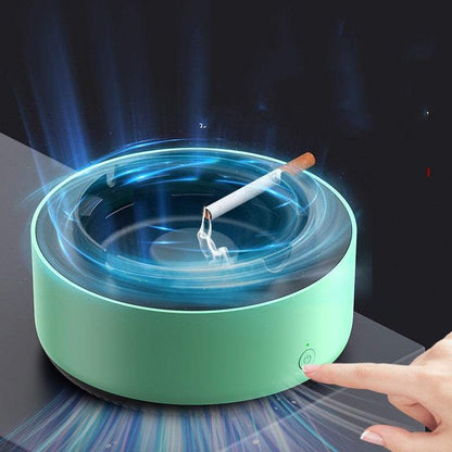 Intelligent ash tray air purifier reducing smoke and odor for healthier indoor air quality