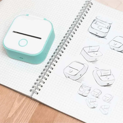 Compact portable printer printing wirelessly from a smartphone for on-the-go use