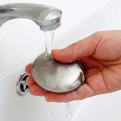Odour removing steel soap for eliminating kitchen smells and cleaning hands effectively
