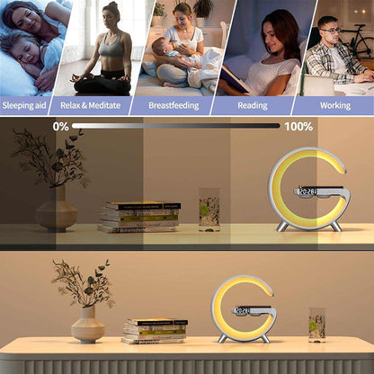 Modern charger lamp with adjustable lighting and phone charging dock