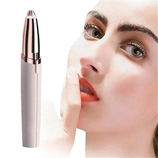 Multipurpose eyebrow trimmer with rechargeable sleek design for painless hair removal and smooth skin care