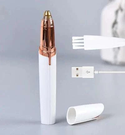 Multipurpose eyebrow trimmer with rechargeable sleek design for painless hair removal and smooth skin care