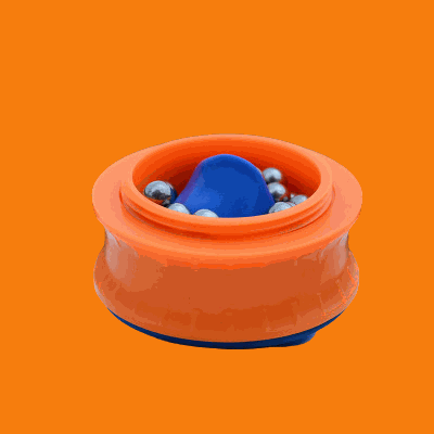animated gif of compact Slingshot Cup in use demonstrating power and accuracy