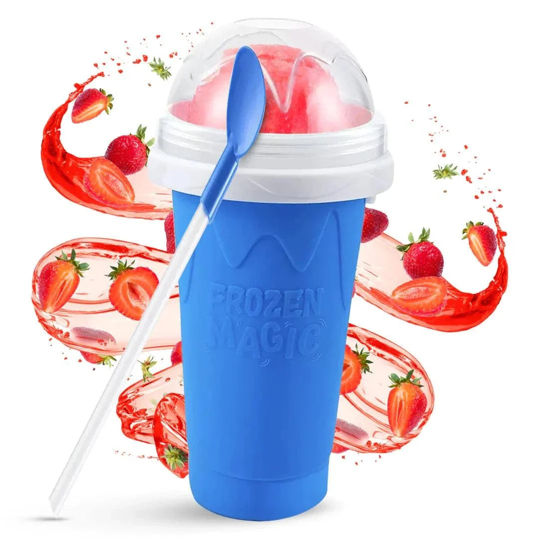 Slush Cup in use making a fresh homemade slushie drink
