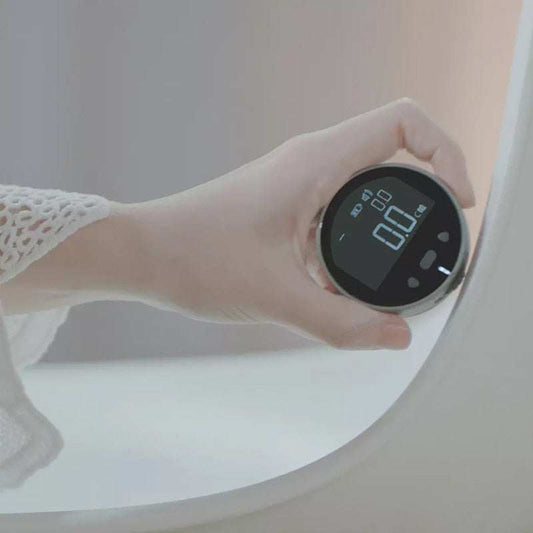 Digital measurement tape accurately measuring different surfaces with digital display