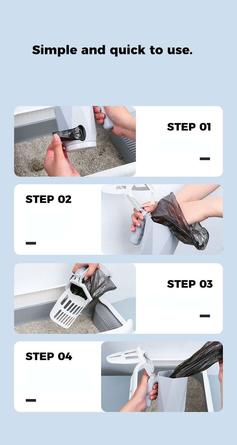 Cat using cat litter box scoop for clean and hygienic litter maintenance