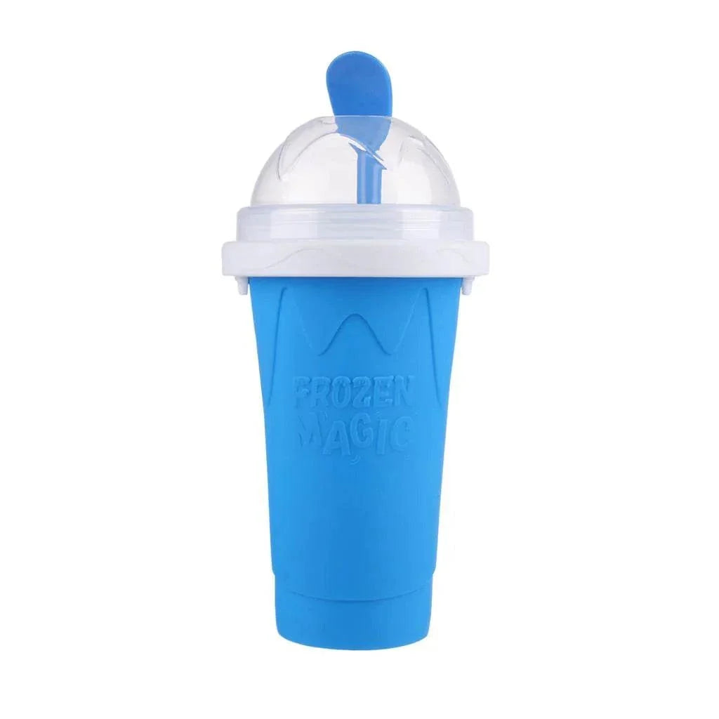 Slush Cup making fresh slushie drink with easy squeeze design