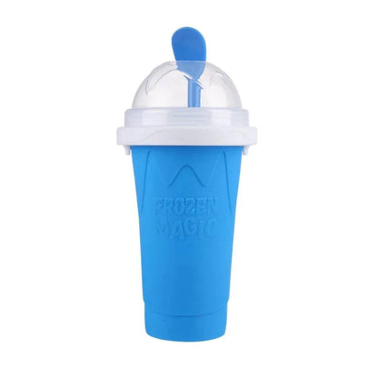 Slush Cup making fresh slushie drink with easy squeeze design