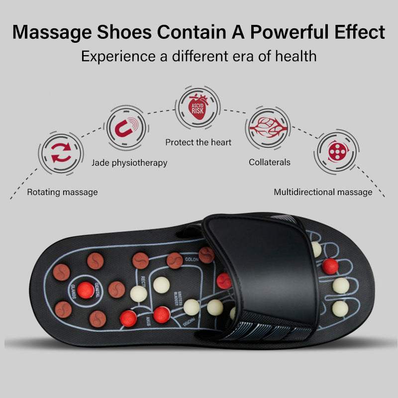 Acupressure slippers with adjustable pressure points and velcro straps for foot therapy and improved posture