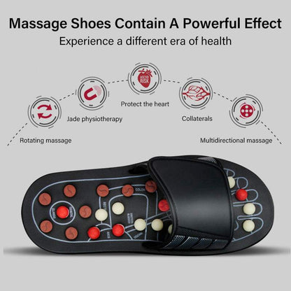 Acupressure slippers with adjustable pressure points and velcro straps for foot therapy and improved posture