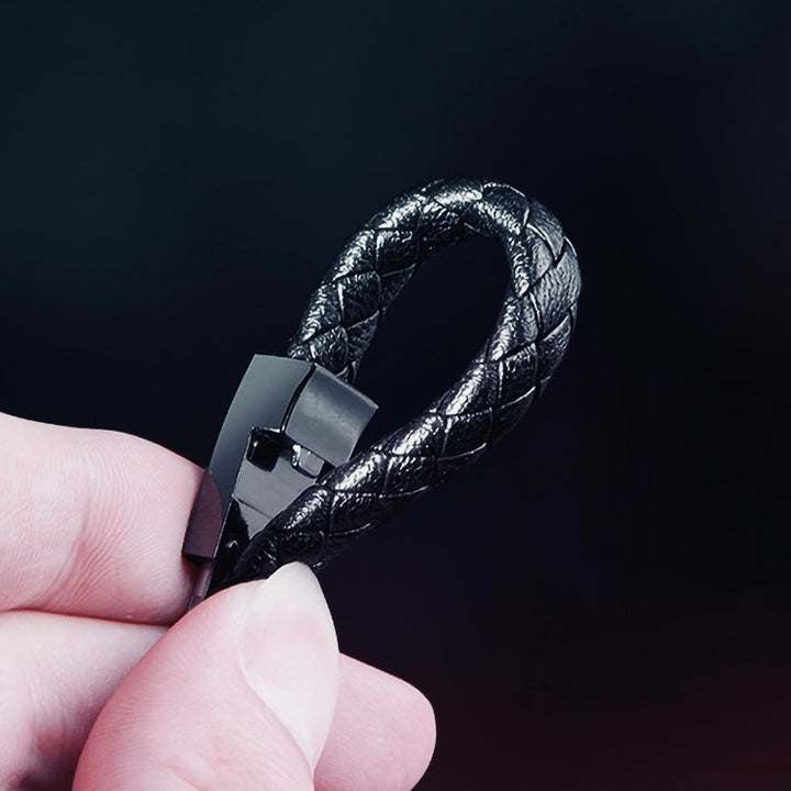 Sleek charging bracelet with braided band and rapid charging technology for on-the-go phone power