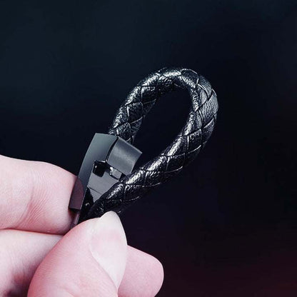 Sleek charging bracelet with braided band and rapid charging technology for on-the-go phone power
