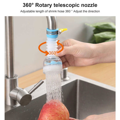 360-rotation kitchen sink faucet extender installed on modern sink showing flexible rotation and splash reduction features