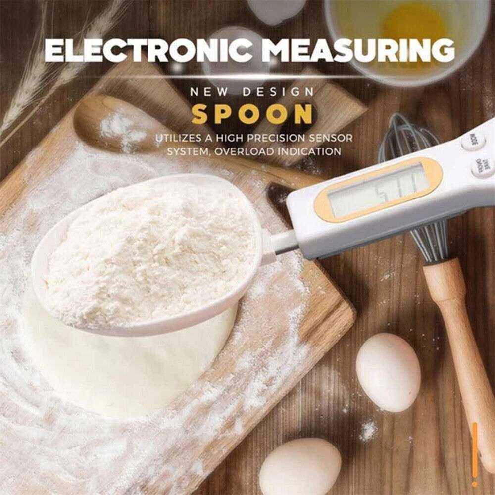 LCD digital kitchen scale spoon with backlit display and stainless steel detachable spoon for precise measurements
