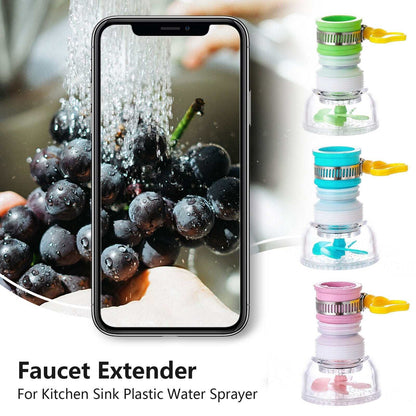 360-rotation kitchen sink faucet extender showing flexible swivel and easy installation